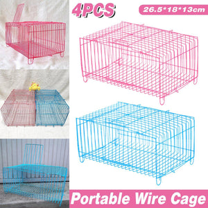 4PCS Pet Transport Cage Set Durable & Lightweight for Small Pets