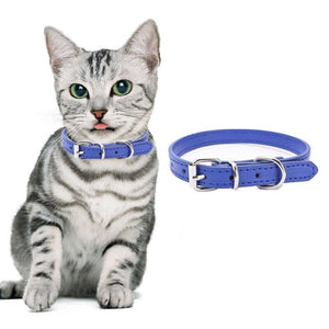 Adjustable Leather Pet Collar for Dogs & Cats Durable PU Leather in 3 Colours