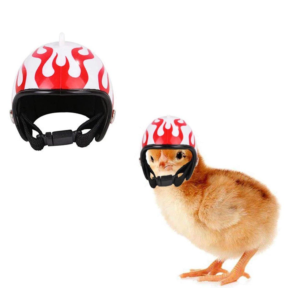 2PCS Mini Pet Chicken Helmet Protective Headgear Set