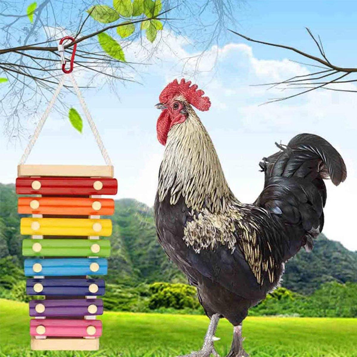 7-Tone Hanging Bird Xylophone Musical Toy for Chickens & Parrots