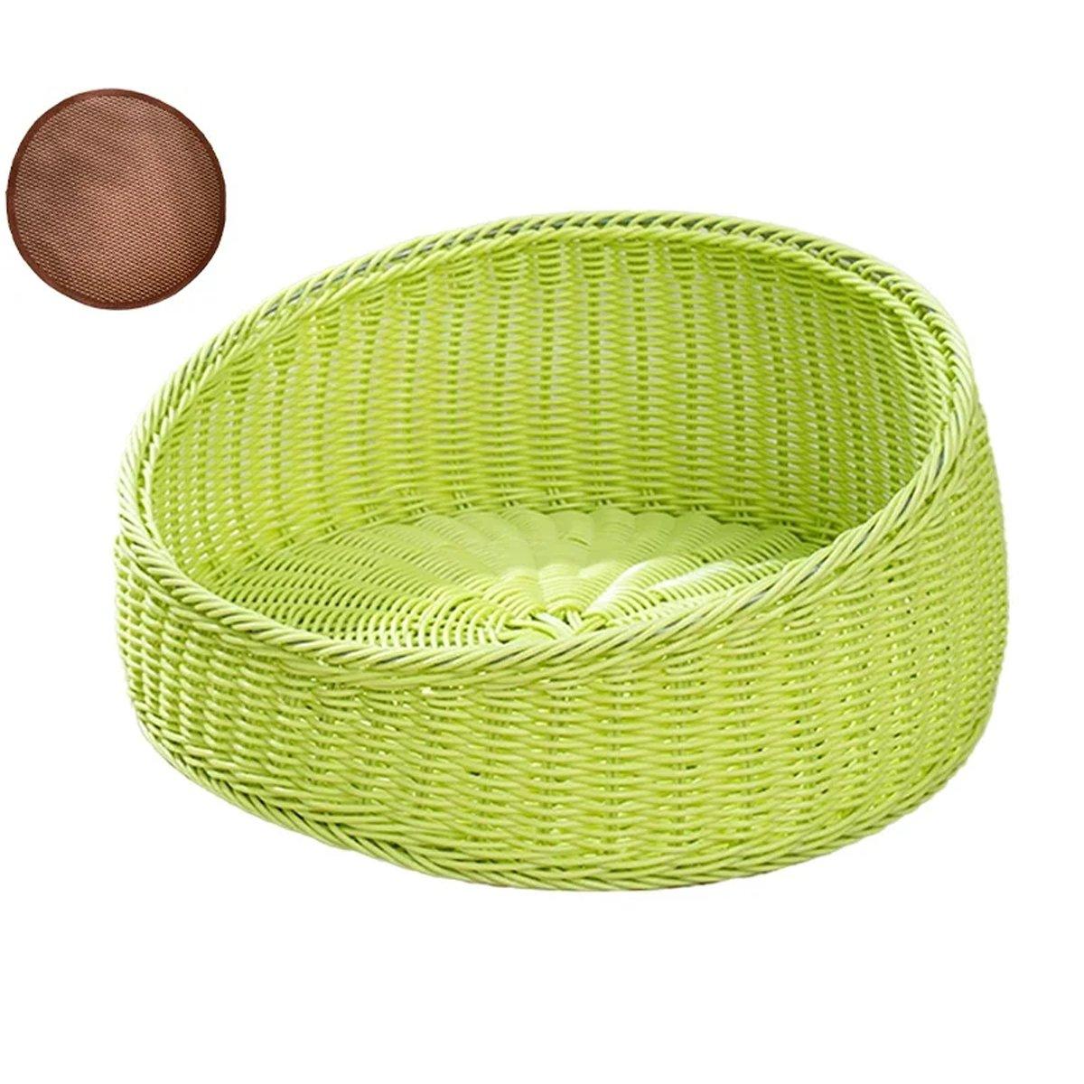 Rattan Cat Bed Open Cat House Summer Bed for Cats Pet Supplies