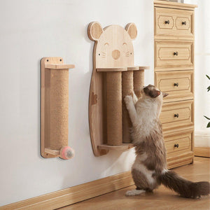 Vertical Sisal Cat Scratching Board Solid Wood