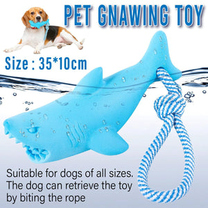 Interactive Dog Chew Toy Blue Shark Floating Pet Toy