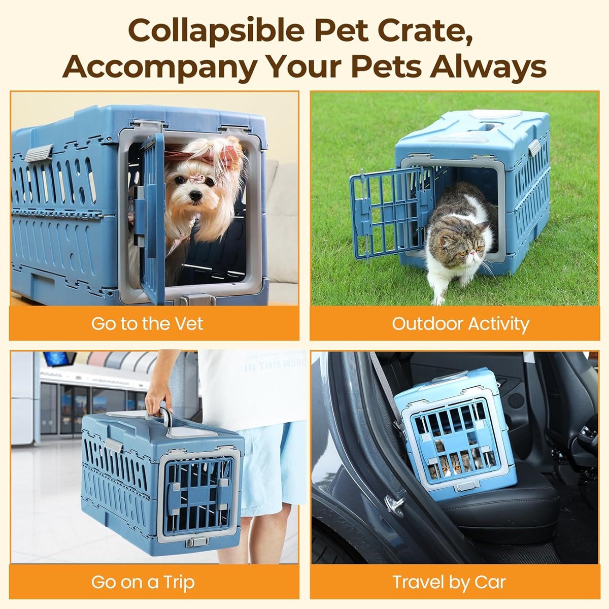 Pet Air Box Folding Portable Cat Crate Removable Dog Consignment Box Space Capsule