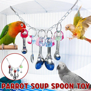 Parrot Bite Toy Parrot Toy Bird Toy Metal Spoon String Toy 113g