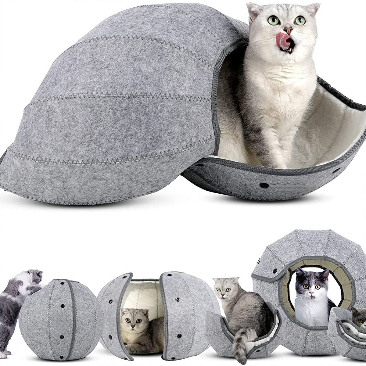 Foldable Breathable Pet Bed Pet Kennel Cat Tunnel Semi-closed Cat Kennel