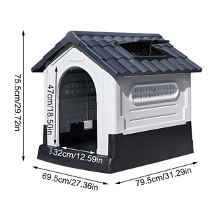 Dog Kennel Four Seasons Sunscreen Rainproof Outdoor Pet Shelter with Toilet