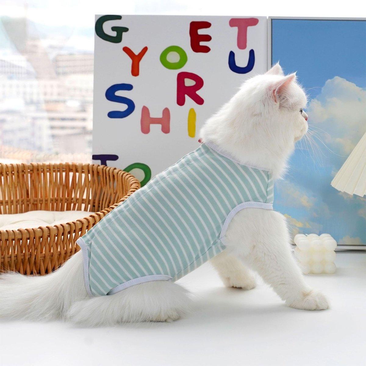 Pet Clothes Solid Color Striped Dog Cat Jumper Puppy Outfit