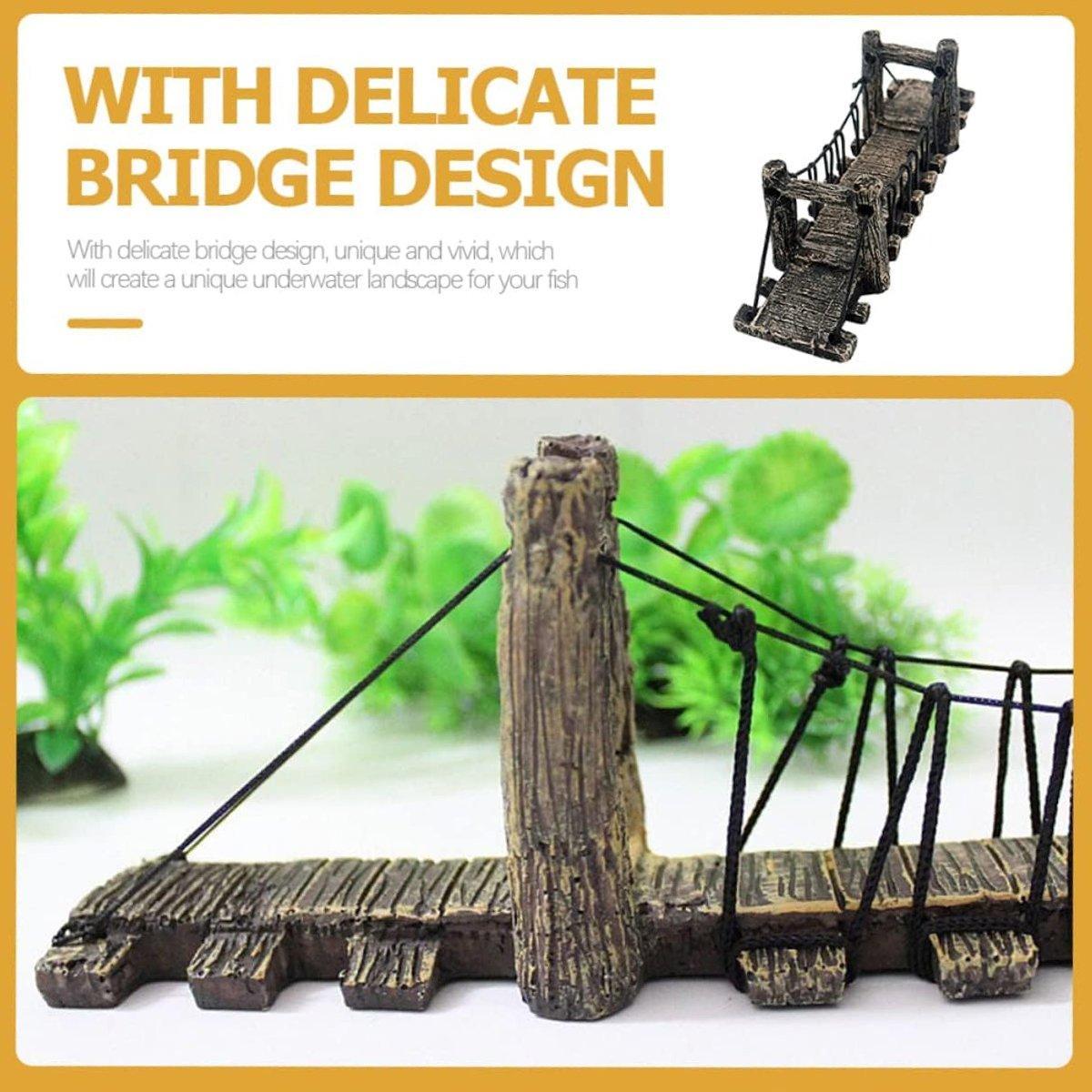 Resin Bridge Aquarium Decoration - Realistic Fish Tank Ornament