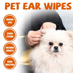 Gentle Pet Ear Wipes For Cats and Dogs - Effective Cleaning and Anti-Odor Mite Protection