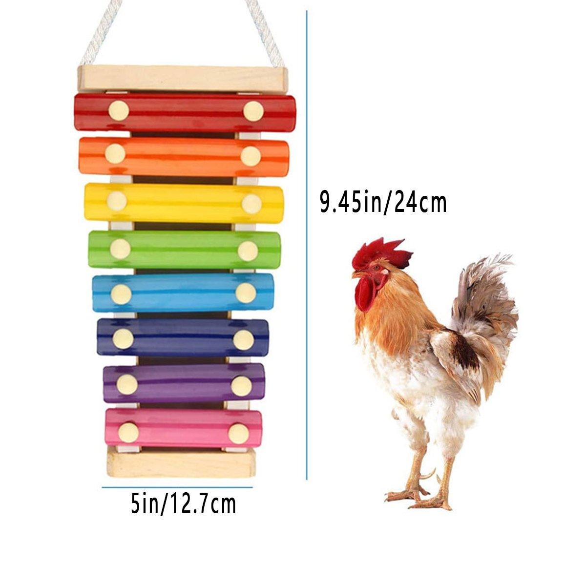 7-Tone Hanging Bird Xylophone Musical Toy for Chickens & Parrots