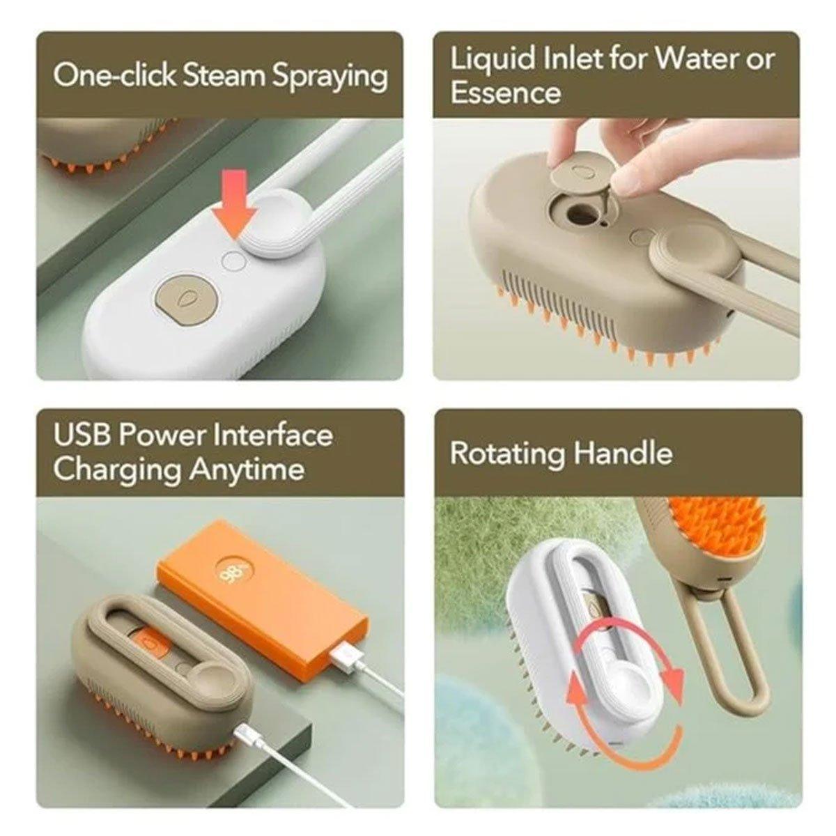 Pet Spray Massage Brush for Cats and Dogs