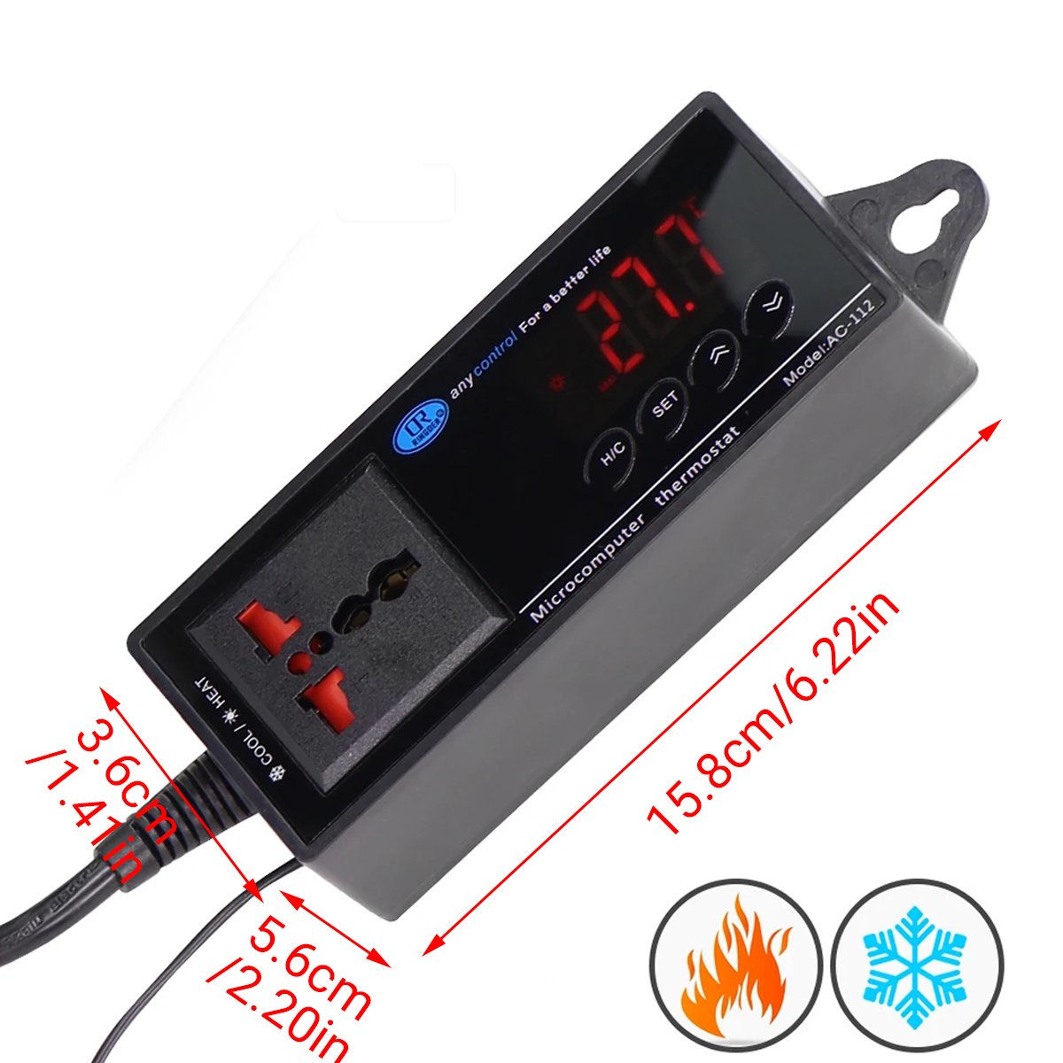 Aquarium Reptile Pet Thermostat Electronic Temperature Controller Power Strip