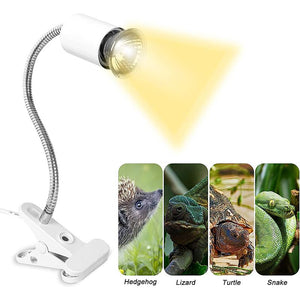 E27 Reptile Heating Light Turtle Lizard UVB + UVA Pet Heat Lamp Clip Holder