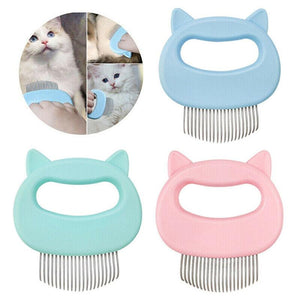 1-3xRelaxing Cat Comb Massager Pet Grooming Brush Dog Hair Removal Open KnotTool