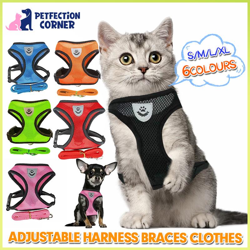 Adjustable Breathable Mesh Cat Harness Vest