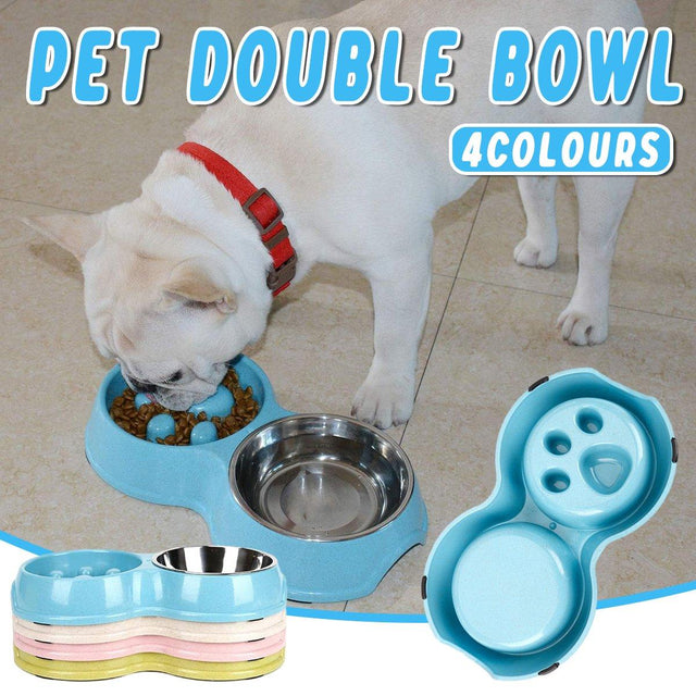 Pet Slow Eating Bowl with Stainless Steel Dog Bowls for healthy digestion