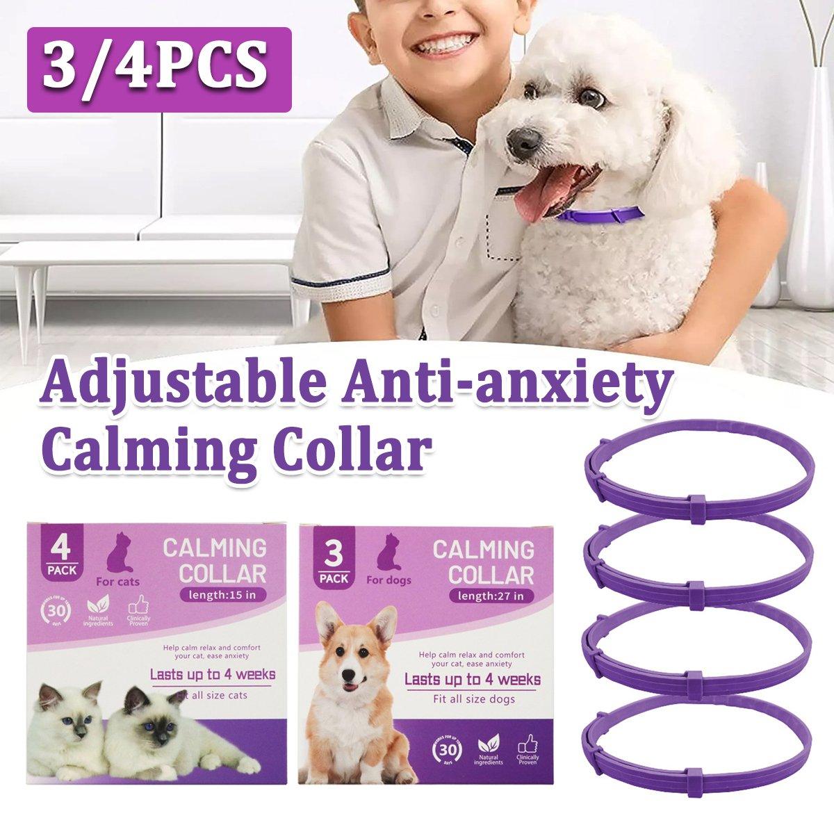 3/4pcs Calming Collar for Cats and Dogs Soothing Pet Relief Collar Long Lasting