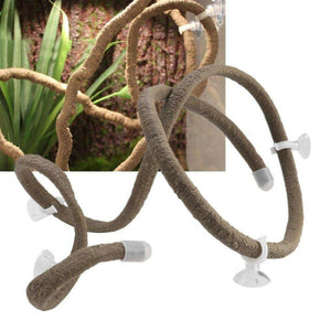 Reptile Climbing Branch with Suction Cups Realistic Jungle Decor for Terrariums