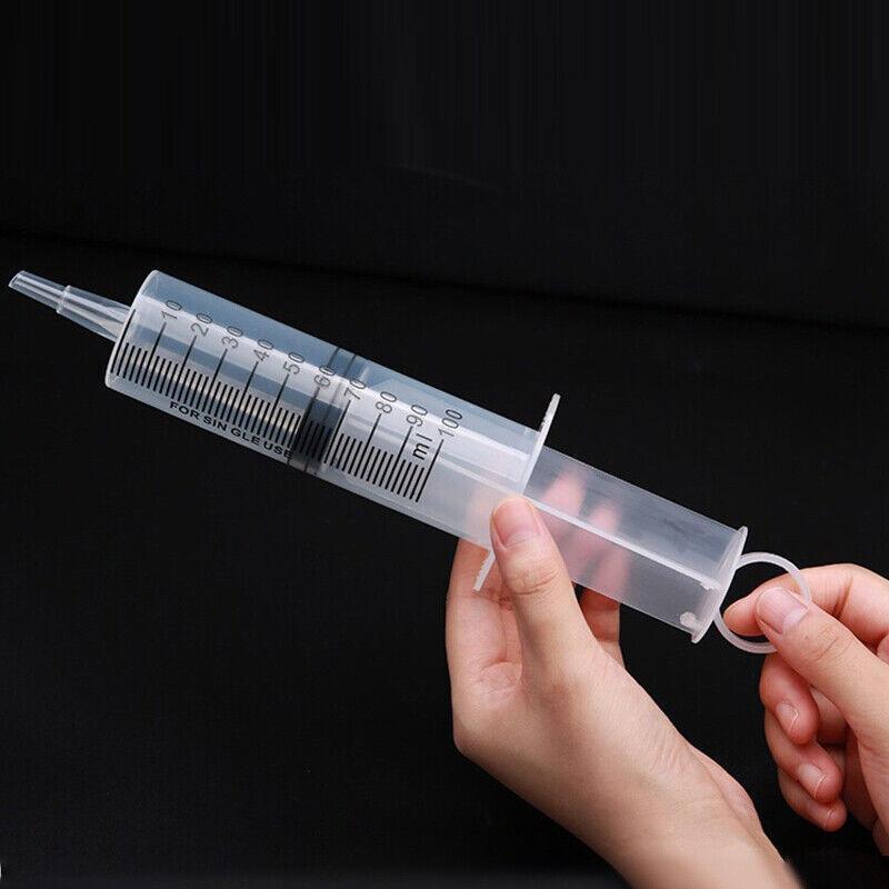 100-200ML Reusable Big Large Plastic Hydroponics Nutrient Measuring Syringe