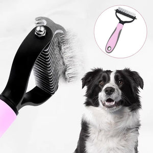 Premium Dog & Cat Deshedding Grooming Comb - Undercoat Rake Trimmer Brush