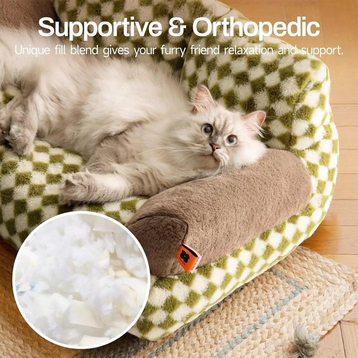 Orthopedic Cat Sofa Bed Supportive & Cozy Pet Couch for Cats & Dogs