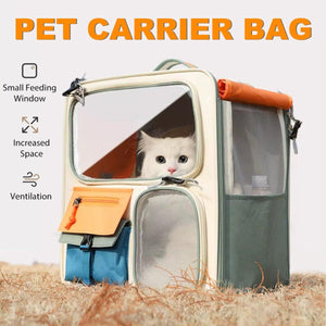 Cat Bag Large Capacity Portable Pet Backpack With Trolley Case