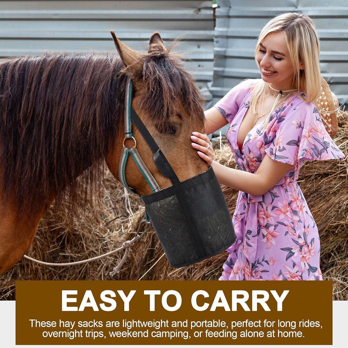 Durable Adjustable Horse Feeding Bag Slow Feed Hay Bag for Travel & Daily Use