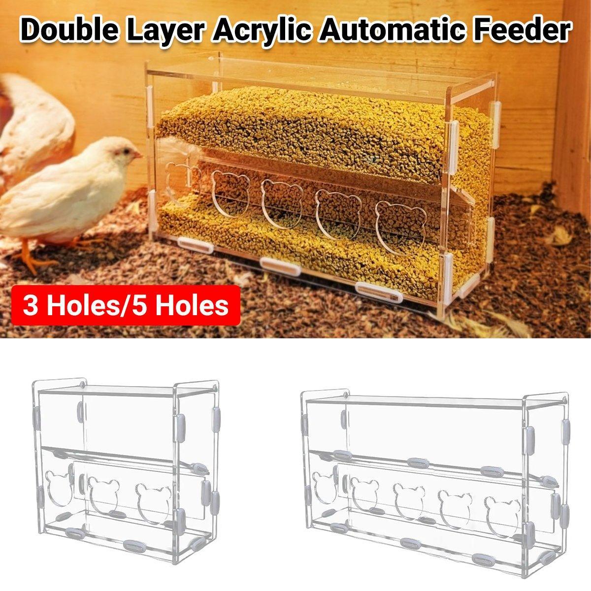 Automatic Acrylic Chicken Feeder Rutin Pet Supplies for Poultry Feeding System