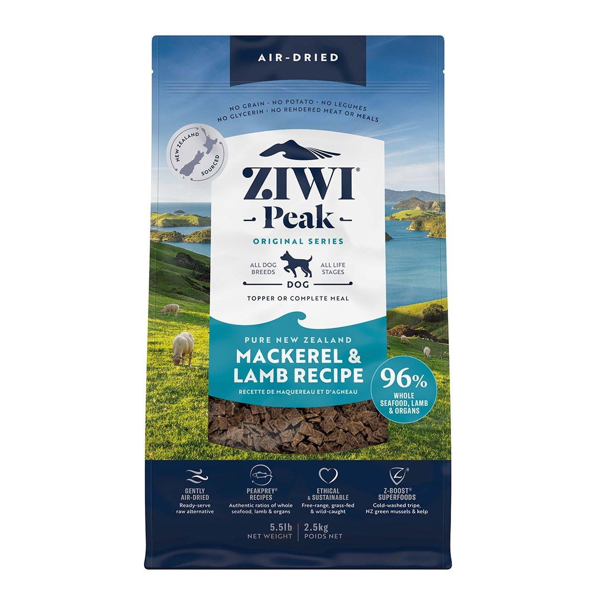 ZIWI Peak Air-Dried Mackerel & Lamb Dog Food 1kg/2.5kg/4kg