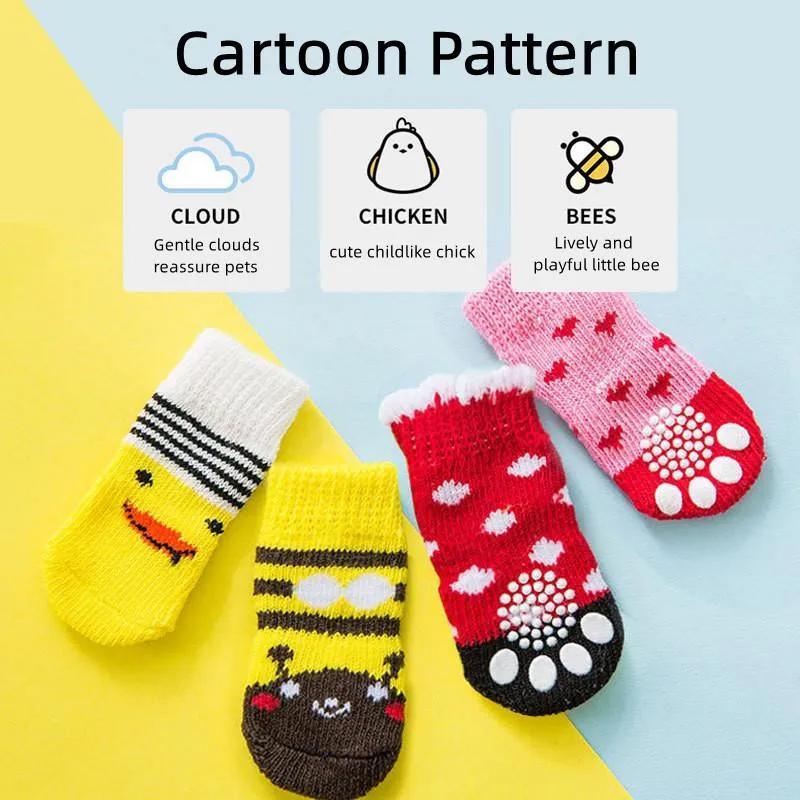 Dog Socks Non-Slip Grip Slip Anti-Skid S M L - Puppy Cat Pet Shoes Slippers