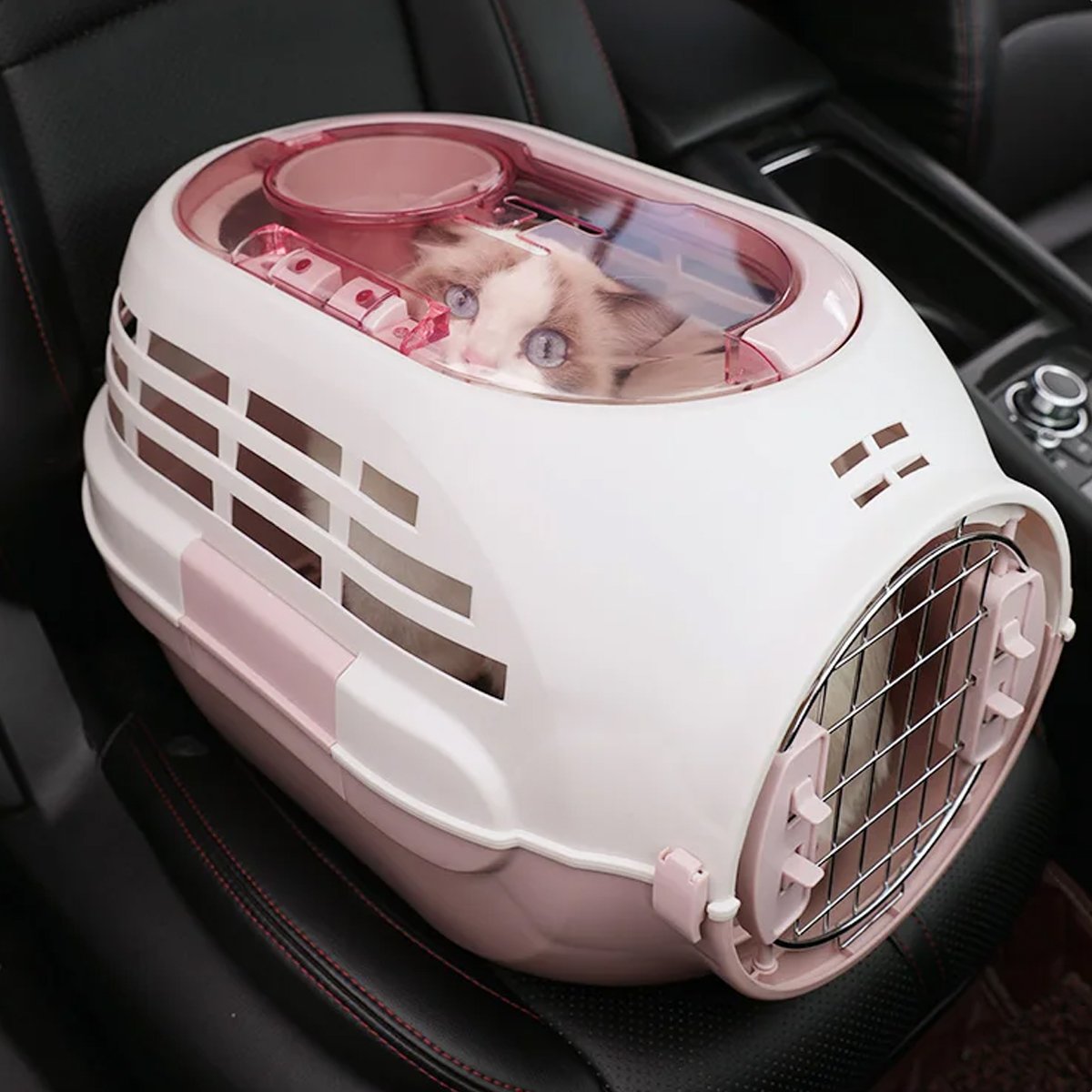 Cat Dog Air Box Large Space Removable Car Case Pet Travel Cage