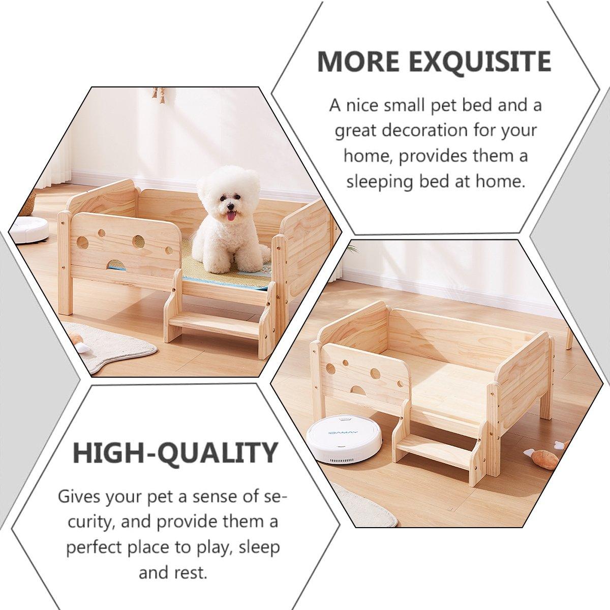 Solid Wooden Dog Kennel Durable Universal Pet Bed Comfortable Outdoor Indoor Bed