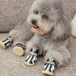 4PCS Dog Shoes Teddy Bears Soft Sole Shoes Small Dog Puppy Anti-Breathable Shoes