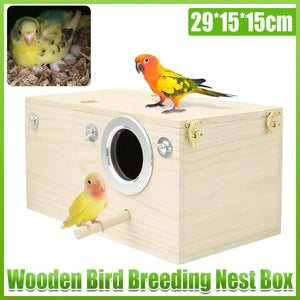 Right Opening Wooden Breeding Box for Small Birds Durable & Spacious