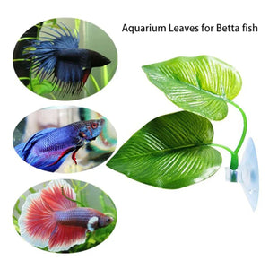 4pcs Artificial Betta Fish Leaves - Aquarium Decoration