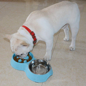 Pet Slow Eating Bowl with Stainless Steel Dog Bowls