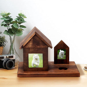 Pet House Urns Dog Cat Ashes Urn with Photo Frame