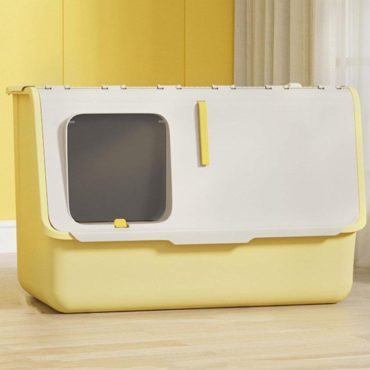 Fully Enclosed Cat Litter Box with Odour Control Adjustable Entry & Large Capacity