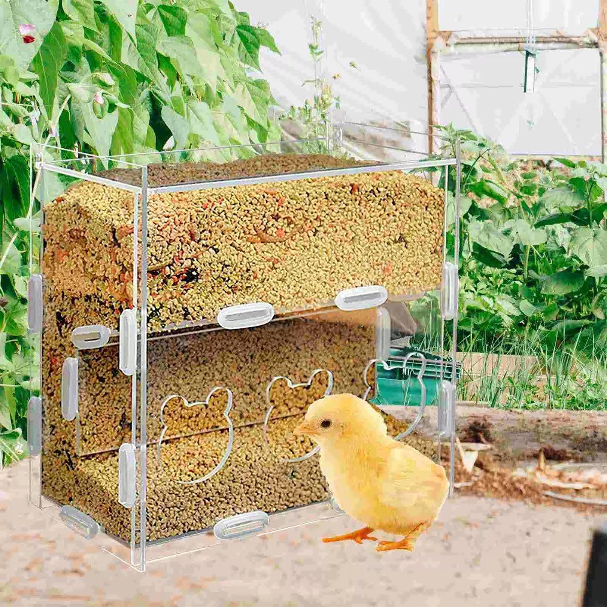 Automatic Acrylic Chicken Feeder Rutin Pet Supplies for Poultry Feeding System