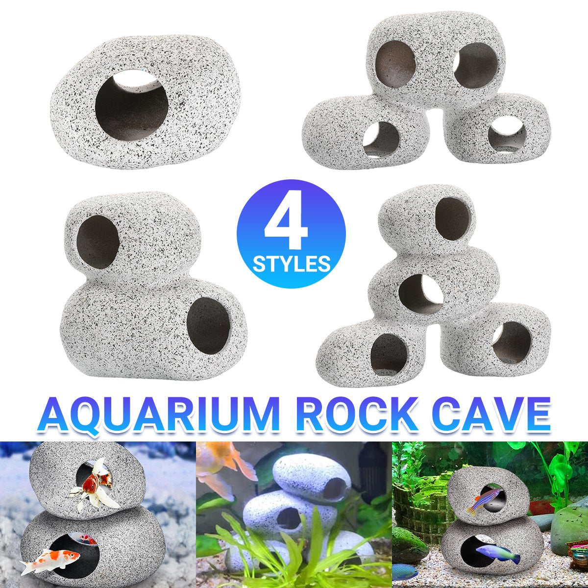 Clay Aquarium Rocks Cave Decoration Pieces Shrimp House