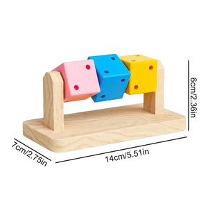 Wooden Chew Toy with Colorful Blocks Small Pet Toys