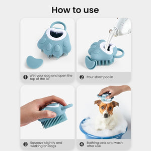 Multifunctional Silicone Pet Bath Brush For Dogs and Cats