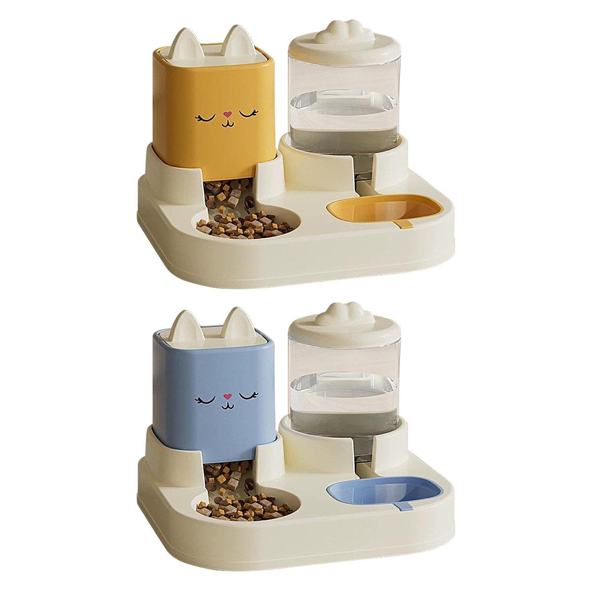 Pet Cartoon Feeding Bowl Universal Water Feeder Cat Dog Food Dish Durable Stand