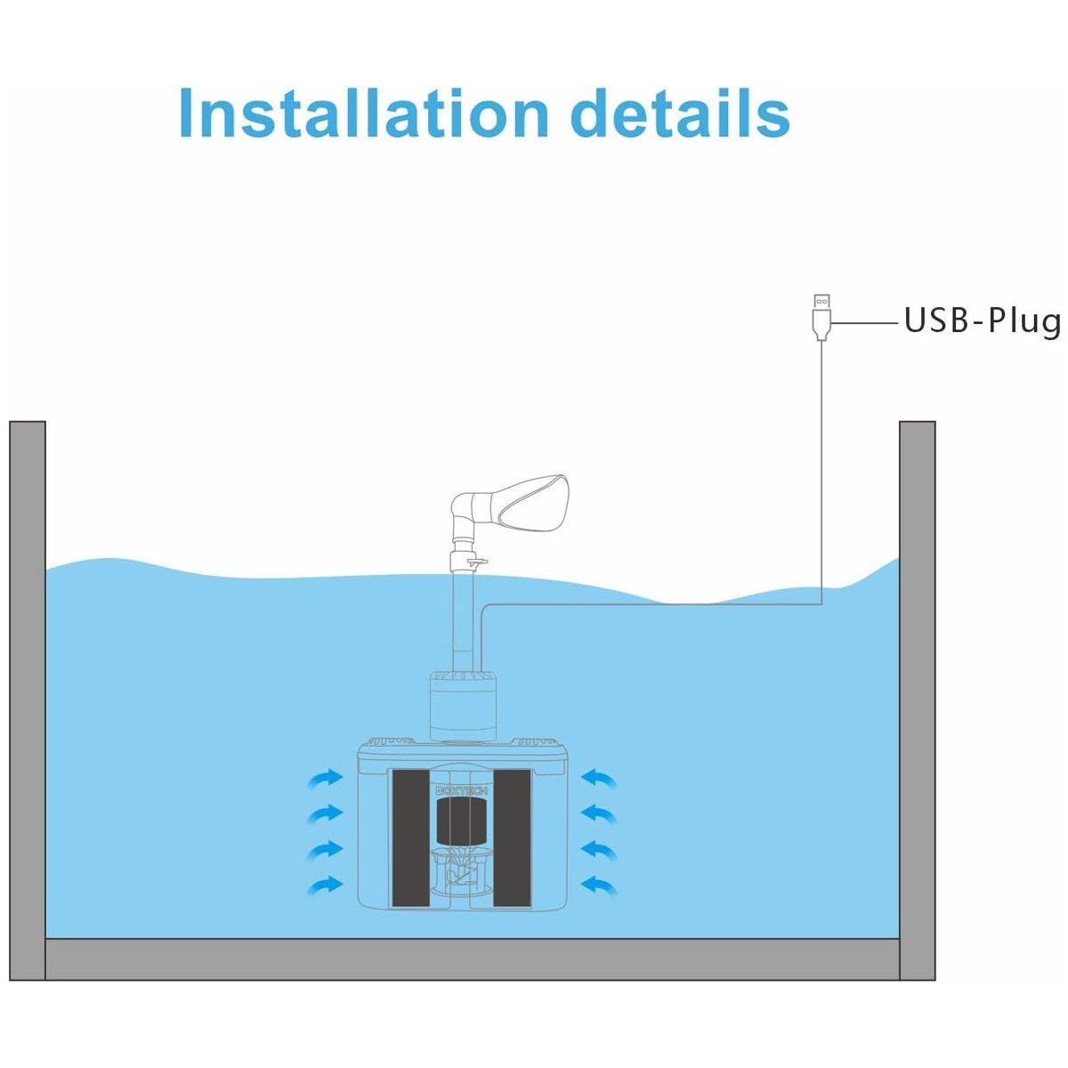 Aquarium Six in One Filter Reverse Air Lift Suction Aeration Wave Maker System