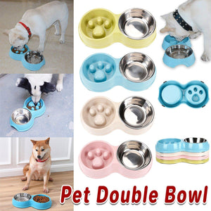 Pet Slow Eating Bowl with Stainless Steel Dog Bowls