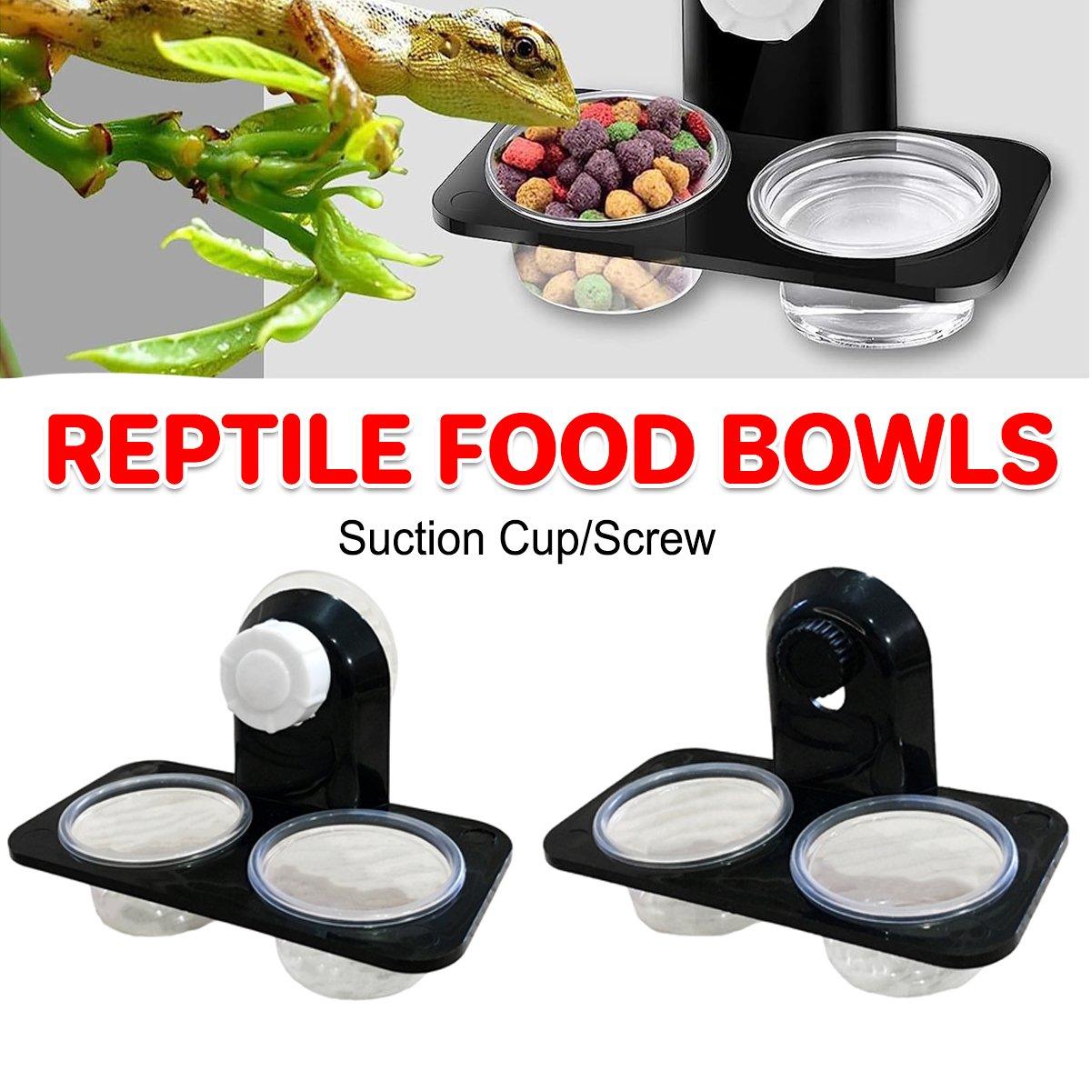 Dual Reptile Food and Water Bowl Versatile Feeding Solution for Small Pets