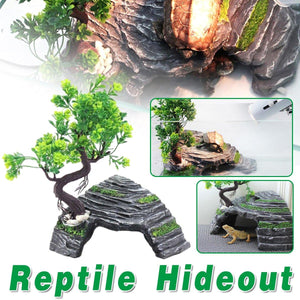 Reptile Hide House Nest Cave Sundeck Shelter for Pets Lizard Snake Habitat