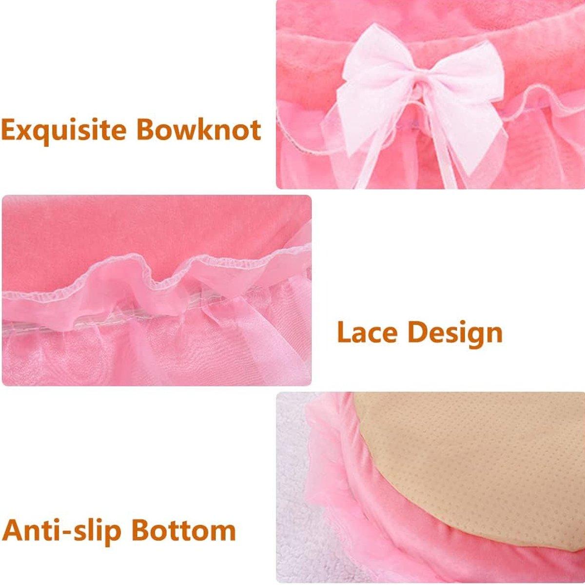 Soft Princess Pet Bed Elegant Lace Design for Cats & Small Dogs