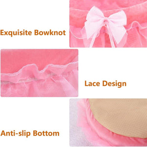 Soft Princess Pet Bed Elegant Lace Design for Cats & Small Dogs